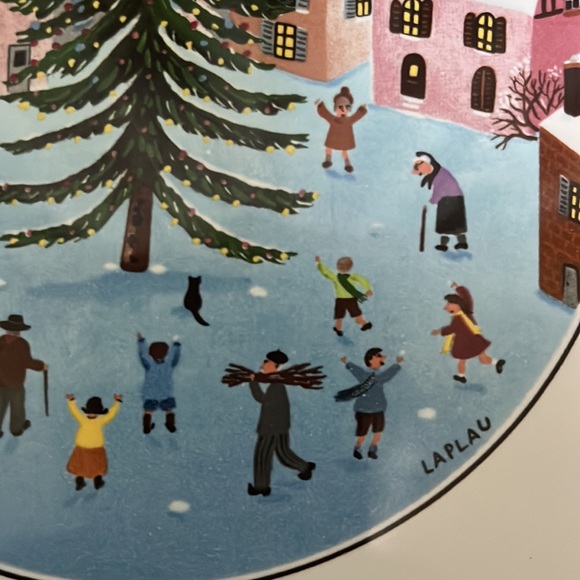 Signed Laplau Villeroy & Boch Trivet West German Tile Christmas Village - Picture 6 of 11